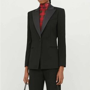 Maje Blazer Satin Lapel‎ Evening Jacket Sz EU 36 US 4